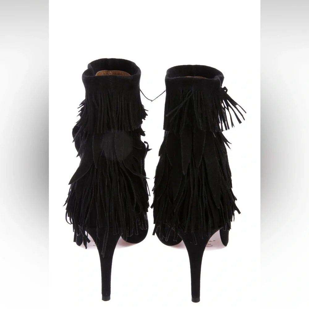 Aquazzura Suede Fringe Booties Never Worn, No Tags Size 9